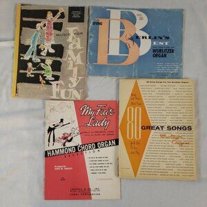 1950's Vintage Lot of 4 Sheet Music Books for Hammond Organ /Wurlitzer Organ 50s